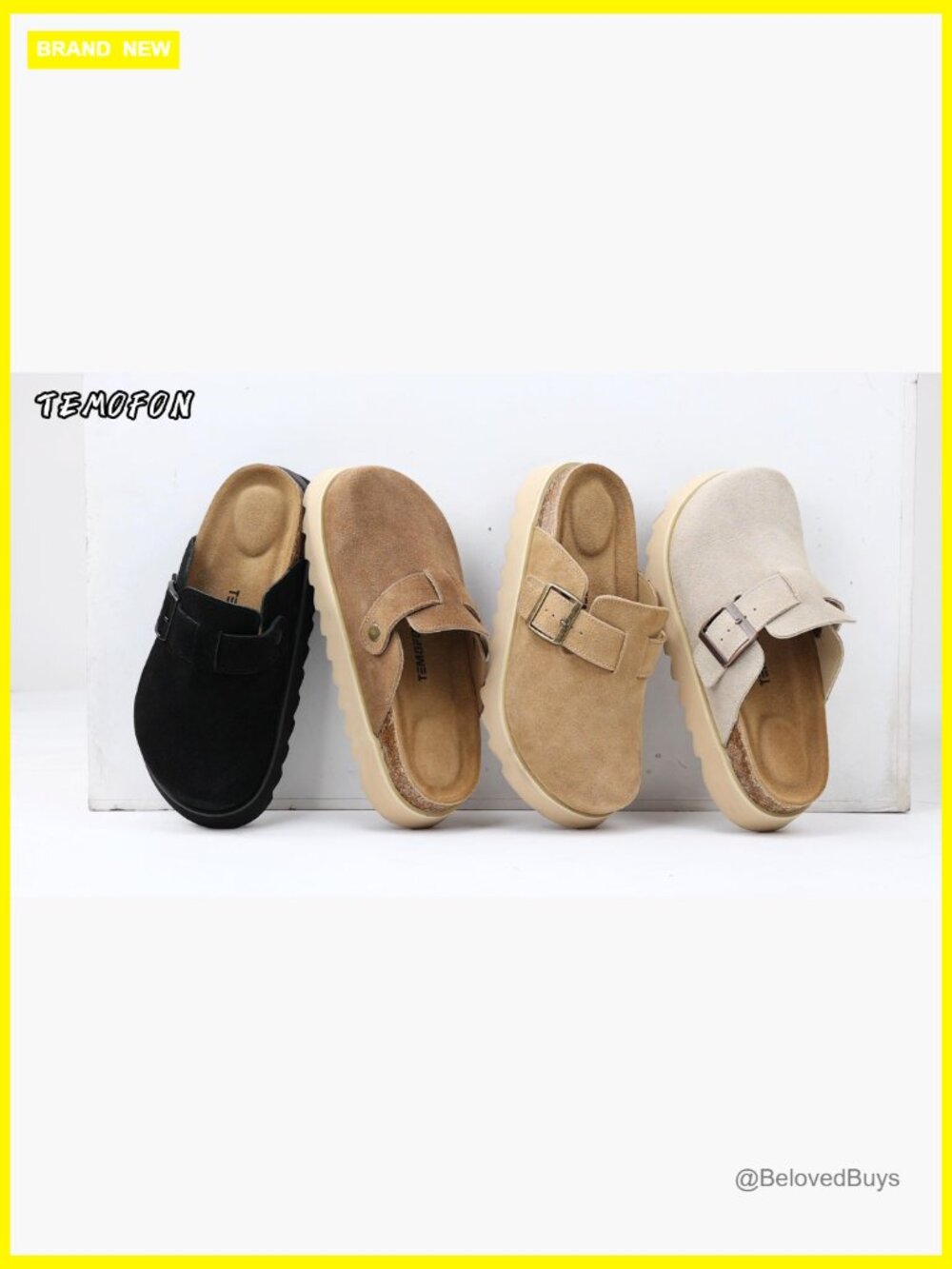 Genuine Leather Platform Clogs Memory Foam Slip on Mules - Picture 7 of 7